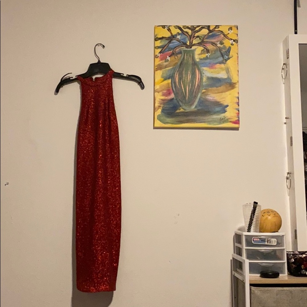 Mini red spotlight dress